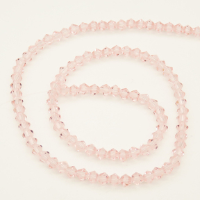 Normal Glass Beads,Bicone,Faceted,Dyed,Pink,4*4mm,Hole:0.8mm,about 99pcs/strand,about 8g/strand,10 strands/package,16",(40cm),XBG00106vaia-L004