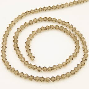 Normal Glass Beads,Bicone,Faceted,Dyed,Mid Brown,4*4mm,Hole:0.8mm,about 108pcs/strand,about 7g/strand,10 strands/package,17",(43cm),XBG00115vaia-L004