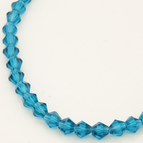 Normal Glass Beads,Bicone,Faceted,Dyed,Deep Cyan,4*4mm,Hole:0.8mm,about 103pcs/strand,about 7g/strand,10 strands/package,16",(42cm),XBG00121vaia-L004