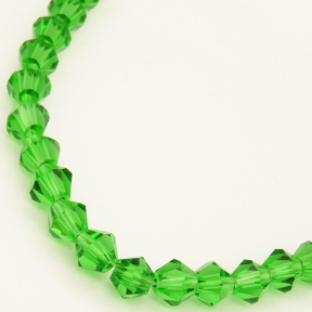 Normal Glass Beads,Bicone,Faceted,Dyed,Green,6*6mm,Hole:0.8mm,about 43pcs/strand,about 10g/strand,10 strands/package,10",(26cm),XBG00157avja-L004
