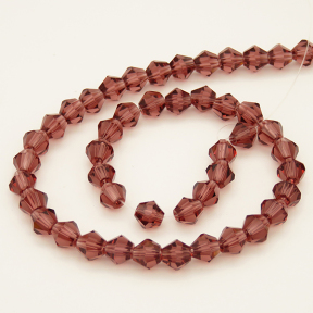 Normal Glass Beads,Bicone,Faceted,Dyed,Deep wine red,6*6mm,Hole:0.8mm,about 46pcs/strand,about 12g/strand,10 strands/package,11",(28cm),XBG00175avja-L004