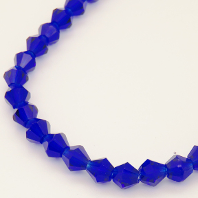 Normal Glass Beads,Bicone,Faceted,Dyed,Royal blue,6*6mm,Hole:0.8mm,about 43pcs/strand,about 10g/strand,10 strands/package,10",(26cm),XBG00181avja-L004