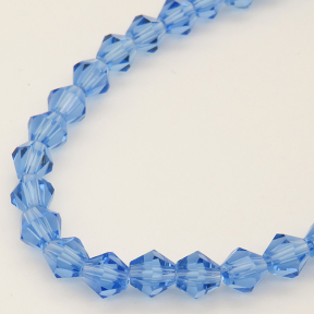 Normal Glass Beads,Bicone,Faceted,Dyed,Sea Blue,6*6mm,Hole:0.8mm,about 46pcs/strand,about 9g/strand,10 strands/package,11",(28cm),XBG00184avja-L004