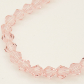 Normal Glass Beads,Bicone,Faceted,Dyed,Pink,6*6mm,Hole:0.8mm,about 47pcs/strand,about 9g/strand,10 strands/package,11",(29cm),XBG00190avja-L004