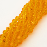 Normal Glass Beads,Bicone,Faceted,Dyed,Earth yellow,6*6mm,Hole:0.8mm,about 46pcs/strand,about 10g/strand,10 strands/package,11",(28cm),XBG00205avja-L004