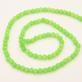Imitation Jade Glass Beads,Round,Faceted,Dyed,Green,4*4mm,Hole:0.8mm,about 92pcs/strand,about 8g/strand,10 strands/package,15",(37cm),XBG00211avja-L004