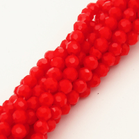 Imitation Jade Glass Beads,Round,Faceted,Dyed,Orange Red,4*4mm,Hole:0.8mm,about 86pcs/strand,about 7g/strand,10 strands/package,14",(35cm),XBG00214vaia-L004