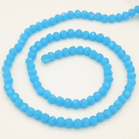 Imitation Jade Glass Beads,Round,Faceted,Dyed,Sky Blue,4*4mm,Hole:0.8mm,about 85pcs/strand,about 7g/strand,10 strands/package,13",(34cm),XBG00220vaia-L004