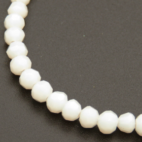 Imitation Jade Glass Beads,Round,Faceted,Dyed,Cream,4*4mm,Hole:0.8mm,about 90pcs/strand,about 8g/strand,10 strands/package,14",(36cm),XBG00223vaia-L004