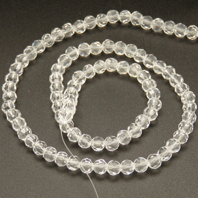 Normal Glass Beads,Round,Faceted,Dyed,White,4*4mm,Hole:0.8mm,about 878pcs/strand,about 8g/strand,10 strands/package,14",(35cm),XBG00229vaia-L004