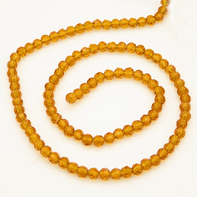 Normal Glass Beads,Round,Faceted,Dyed,Brown,4*4mm,Hole:0.8mm,about 91pcs/strand,about 8g/strand,10 strands/package,15",(37cm),XBG00232vaia-L004