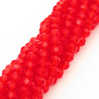Normal Glass Beads,Round,Faceted,Dyed,Red,4*4mm,Hole:0.8mm,about 83pcs/strand,about 7g/strand,10 strands/package,13",(33cm),XBG00235vaia-L004