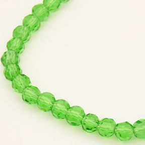 Normal Glass Beads,Round,Faceted,Dyed,Light Green,4*4mm,Hole:0.8mm,about 87pcs/strand,about 8g/strand,10 strands/package,14",(35cm),XBG00238vaia-L004