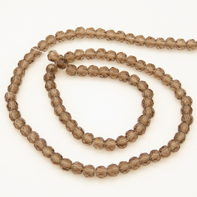 Normal Glass Beads,Round,Faceted,Dyed,Brown,4*4mm,Hole:0.8mm,about 90pcs/strand,about 8g/strand,10 strands/package,14",(36cm),XBG00241vaia-L004