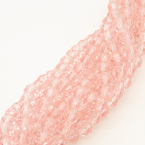 Normal Glass Beads,Round,Faceted,Dyed,Pink,4*4mm,Hole:0.8mm,about 83pcs/strand,about 7g/strand,10 strands/package,13",(34cm),XBG00250vaia-L004