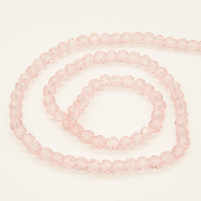 Normal Glass Beads,Round,Faceted,Dyed,Pink,4*4mm,Hole:0.8mm,about 83pcs/strand,about 7g/strand,10 strands/package,13",(34cm),XBG00250vaia-L004