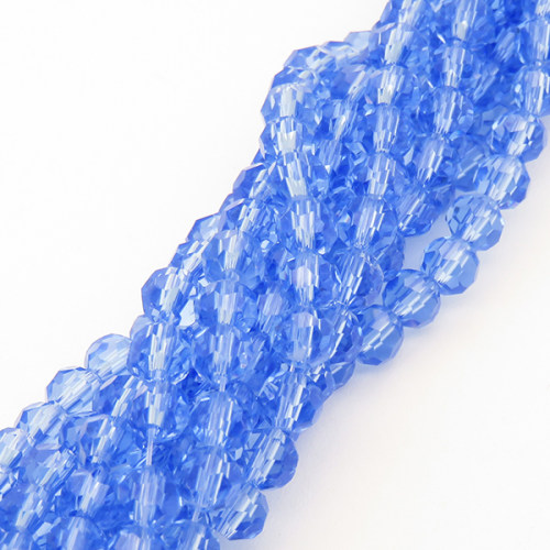 Normal Glass Beads,Round,Faceted,Dyed,Sea Blue,4*4mm,Hole:0.8mm,about 88pcs/strand,about 8g/strand,10 strands/package,14",(35cm),XBG00253vaia-L004