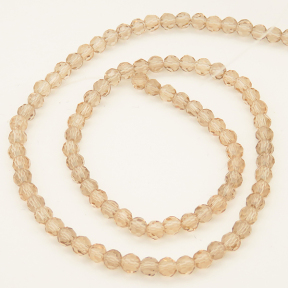 Normal Glass Beads,Round,Faceted,Dyed,Champagne,4*4mm,Hole:0.8mm,about 90pcs/strand,about 8g/strand,10 strands/package,14",(36cm),XBG00259vaia-L004