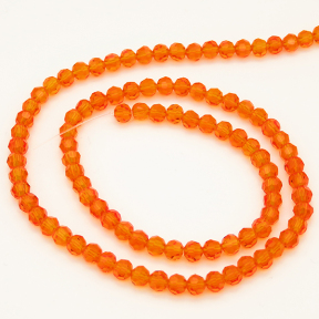 Normal Glass Beads,Round,Faceted,Dyed,Orange,4*4mm,Hole:0.8mm,about 90pcs/strand,about 8g/strand,10 strands/package,14",(36cm),XBG00262vaia-L004