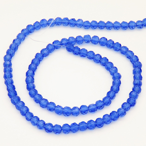 Normal Glass Beads,Round,Faceted,Dyed,Blue,4*4mm,Hole:0.8mm,about 88pcs/strand,about 9g/strand,10 strands/package,140",(35cm),XBG00268vaia-L004