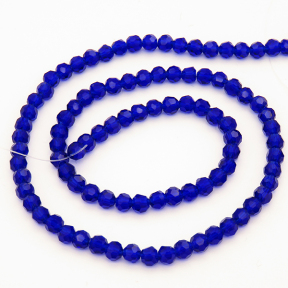 Normal Glass Beads,Round,Faceted,Dyed,Royal blue,4*4mm,Hole:0.8mm,about 90pcs/strand,about 8g/strand,10 strands/package,14",(36cm),XBG00274vaia-L004