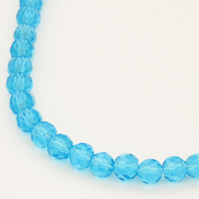 Normal Glass Beads,Round,Faceted,Dyed,Sky Blue,4*4mm,Hole:0.8mm,about 88pcs/strand,about 8g/strand,10 strands/package,14",(36cm),XBG00277vaia-L004