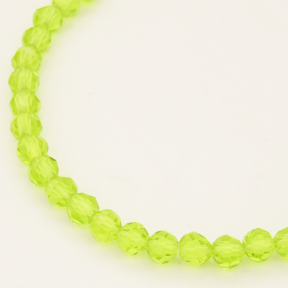 Normal Glass Beads,Round,Faceted,Dyed,Fluorescence Green,4*4mm,Hole:0.8mm,about 87pcs/strand,about 7g/strand,10 strands/package,14",(35cm),XBG00280vaia-L004