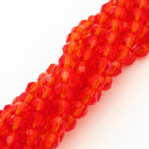 Normal Glass Beads,Round,Faceted,Dyed,Red,4*4mm,Hole:0.8mm,about 91pcs/strand,about 8g/strand,10 strands/package,14",(37cm),XBG00283vaia-L004