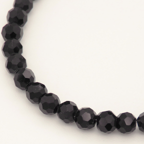 Normal Glass Beads,Round,Faceted,Dyed,Black,4*4mm,Hole:0.8mm,about 91pcs/strand,about 9g/strand,10 strands/package,14",(37cm),XBG00286vaia-L004