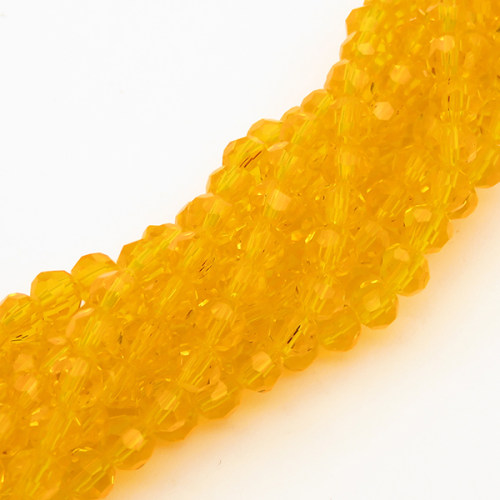 Normal Glass Beads,Round,Faceted,Dyed,Earth yellow,4*4mm,Hole:0.8mm,about 90pcs/strand,about 8g/strand,10 strands/package,14",(36cm),XBG00289vaia-L004