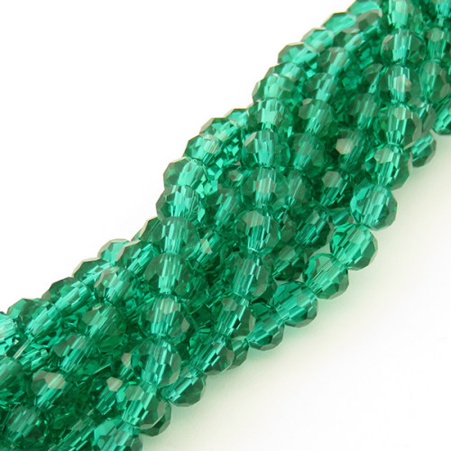 Normal Glass Beads,Round,Faceted,Dyed,Peacock green,4*4mm,Hole:0.8mm,about 85pcs/strand,about 8g/strand,10 strands/package,13",(34cm),XBG00292vaia-L004
