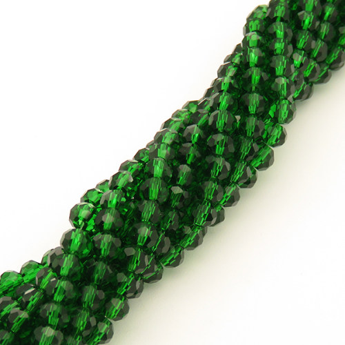 Normal Glass Beads,Round,Faceted,Dyed,Grass green,4*4mm,Hole:0.8mm,about 86pcs/strand,about 8g/strand,10 strands/package,14",(35cm),XBG00298vaia-L004