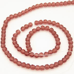 Normal Glass Beads,Round,Faceted,Dyed,Purplish red,4*4mm,Hole:0.8mm,about 89pcs/strand,about 8g/strand,10 strands/package,14",(36cm),XBG00304vaia-L004