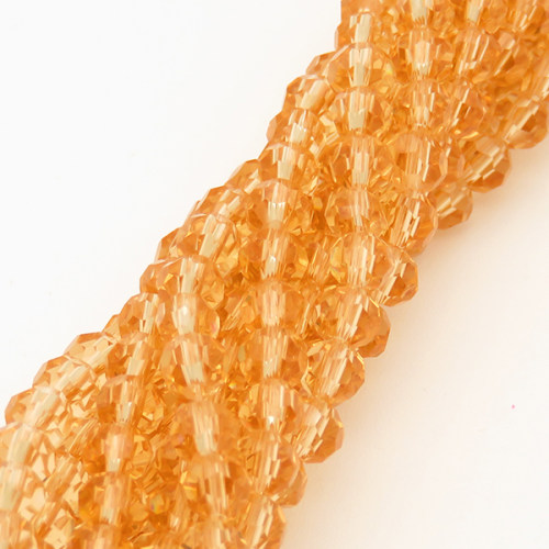 Normal Glass Beads,Round,Faceted,Dyed,Light Orange,4*4mm,Hole:0.8mm,about 91pcs/strand,about 8g/strand,10 strands/package,14",(37cm),XBG00307vaia-L004