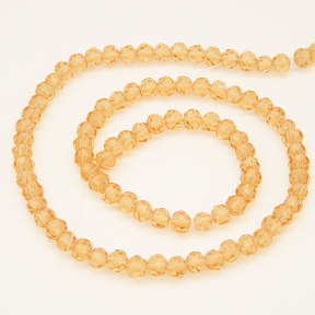 Normal Glass Beads,Round,Faceted,Dyed,Light Orange,4*4mm,Hole:0.8mm,about 91pcs/strand,about 8g/strand,10 strands/package,14",(37cm),XBG00307vaia-L004