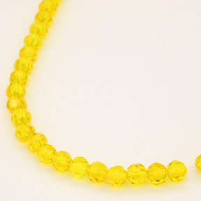Normal Glass Beads,Round,Faceted,Dyed,Light Yellow,4*4mm,Hole:0.8mm,about 90pcs/strand,about 8g/strand,10 strands/package,14",(36cm),XBG00310vaia-L004