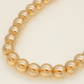 Electroplate Glass Beads,Round,Electroplate,Amber Gold,10mm,Hole:1mm,about 37pcs/strand,about 54g/strand,10 strands/package,15",(38cm),XBG00313ablb-L004