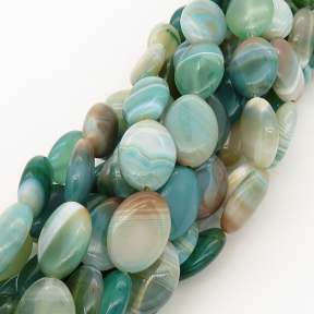 Natural Agate,Striped Agate,Egg shape,Dyed,Cyan,13*17*5mm,Hole:2mm,about 22pcs/strand,about 45g/strand,5 strands/package,15"(39cm),XBGB01665aivb-L001