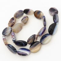 Natural Agate,Striped Agate,Egg shape,Dyed,Dark blue,15*20*5mm,Hole:2mm,about 20pcs/strand,about 50g/strand,5 strands/package,16"(40cm),XBGB01677aivb-L001