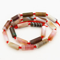 Natural Agate,DX Striped Agate,Column,Dyed,Mixed color,6*16mm,Hole:1mm,about 20pcs/strand,about 25g/strand,5 strands/package,16"(40cm),XBGB01701bhla-L001
