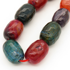 DX Natural Agate,Drum beads,Facted,Dyed,Mixed color,14*19mm,Hole:2mm,about 21pcs/strand,about 105g/strand,5 strands/package,15"(38cm),XBGB01704vhnv-L001