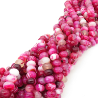Natural Agate,Striped Agate,Abacus beads,Dyed,Rose red,8*12mm,Hole:2mm,about 50pcs/strand,about 85g/strand,5 strands/package,16"(40cm),XBGB01719biib-L001