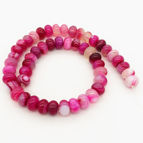 Natural Agate,Striped Agate,Abacus beads,Dyed,Rose red,8*12mm,Hole:2mm,about 50pcs/strand,about 85g/strand,5 strands/package,16"(40cm),XBGB01719biib-L001