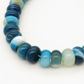 Natural Agate,Striped Agate,Abacus beads,Dyed,Sky blue,6*10mm,Hole:1mm,about 65pcs/strand,about 65g/strand,5 strands/package,16"(41cm),XBGB01722aivb-L001