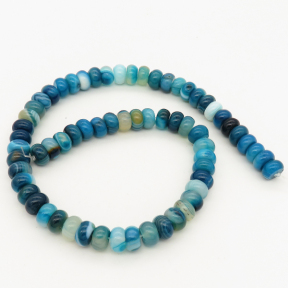 Natural Agate,Striped Agate,Abacus beads,Dyed,Sky blue,6*10mm,Hole:1mm,about 65pcs/strand,about 65g/strand,5 strands/package,16"(41cm),XBGB01722aivb-L001