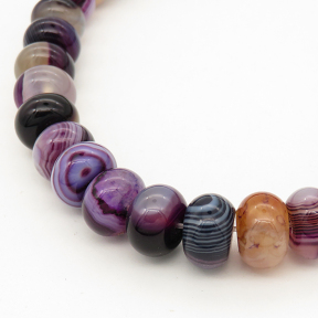 Natural Agate,Striped Agate,Abacus beads,Dyed,Purple,8*12mm,Hole:1mm,about 50pcs/strand,about 85g/strand,5 strands/package,15"(39cm),XBGB01725biib-L001