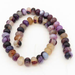 Natural Agate,Striped Agate,Abacus beads,Dyed,Purple,8*12mm,Hole:1mm,about 50pcs/strand,about 85g/strand,5 strands/package,15"(39cm),XBGB01725biib-L001