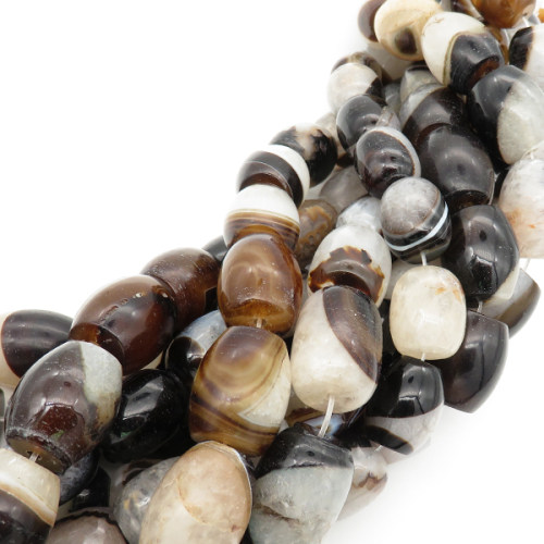 Natural Agate,Drum beads,Dyed,White and black,18*21~18*24mm,Hole:2mm,about 17pcs/strand,about 205g/strand,5 strands/package,15"(38cm),XBGB01746vila-L001