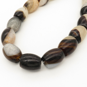 Natural Agate,Drum beads,Dyed,White and black,18*21~18*24mm,Hole:2mm,about 17pcs/strand,about 205g/strand,5 strands/package,15"(38cm),XBGB01746vila-L001