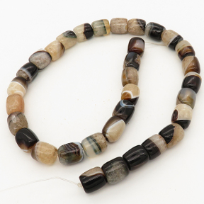 Natural Agate,Drum beads,Dyed,Brownish black,10*11mm,Hole:1mm,about 33pcs/strand,about 65g/strand,5 strands/package,15"(38cm),XBGB01748ahlv-L001